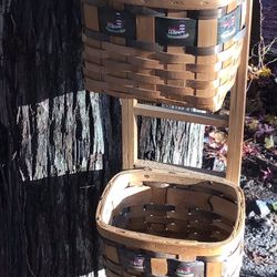 Wooden Wicker Organizer 3 Basket Hanging Wall Storage 🍁CYBER MONDAY SALE 🍁