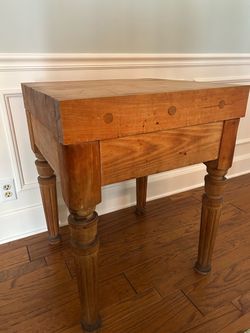 Vintage Wood Butcher Block Table