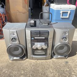 SONY HCD-M100 50+1 CD CHANGER 2 CASSETTE COMPACT HI-FI STEREO SYSTEM