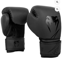 Venum Classic Kids Boxing Gloves - Black/Black - 8 oz - Unisex - For bag and sparring training Brand New 