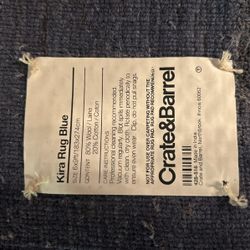 crate & barrel 6’ x 9’ blue rug