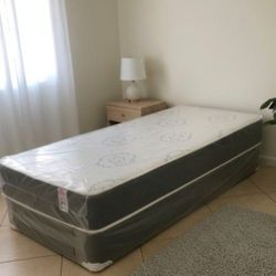Twin Size Mattress With Box Spring Set New Mattress TWIN Bed 