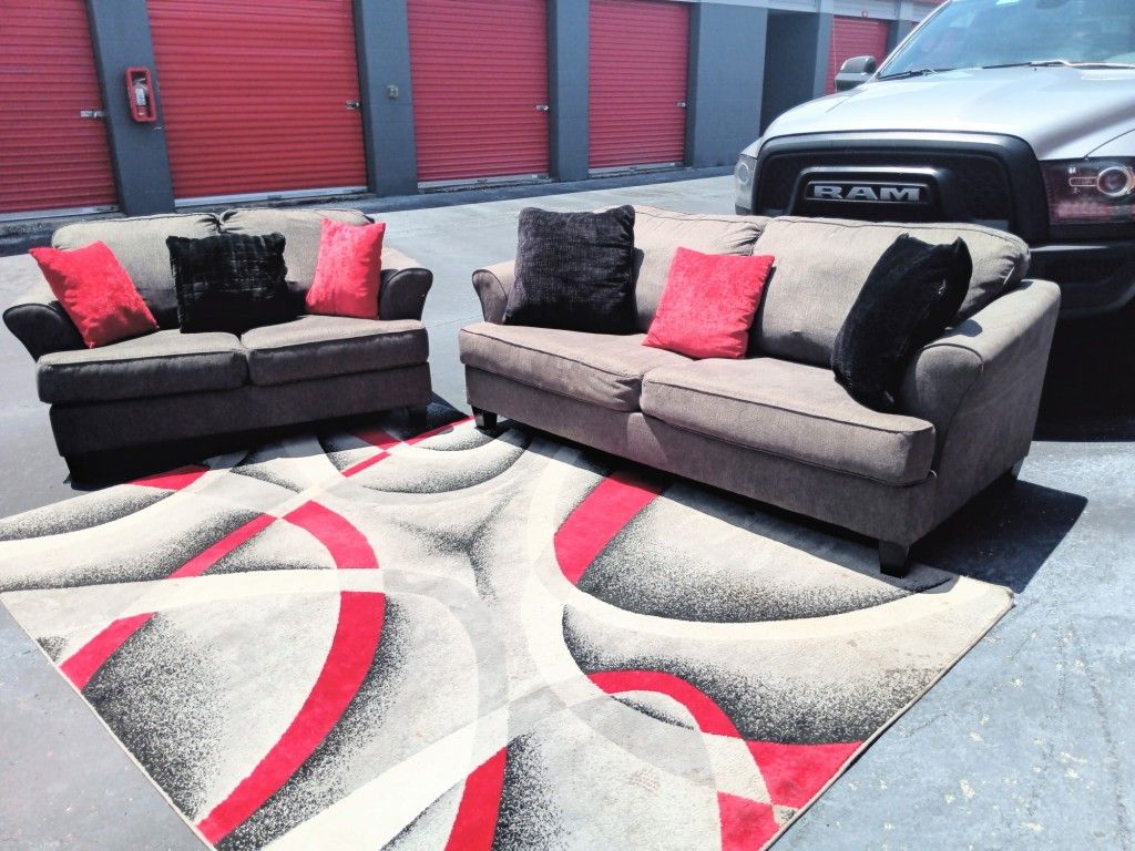 Grey Sofa Loveseat Set