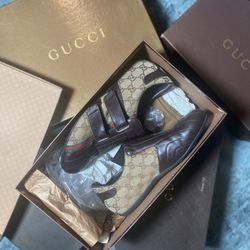 Gucci Classic Logo GG Brown Canvas Chaussures Men Size 7