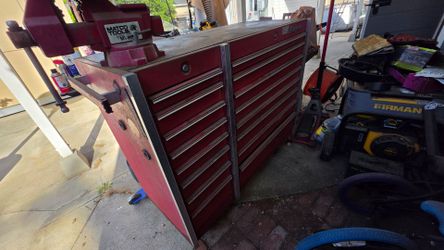 SnapOn Tool Box 16 Drawer with SnapOn wrenches, various types of sockets, impact guns, and air tools