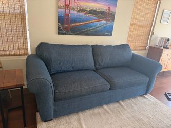 90 inch blue (indigo) pottery barn sofa