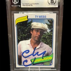 Chevy Chase Signed Ty Webb Caddy shack Zen Golfer Card