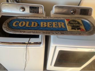 VINTAGE PABST BLUE RIBBON COLD BEER LIGHT UP SIGN 40.5” X 12”