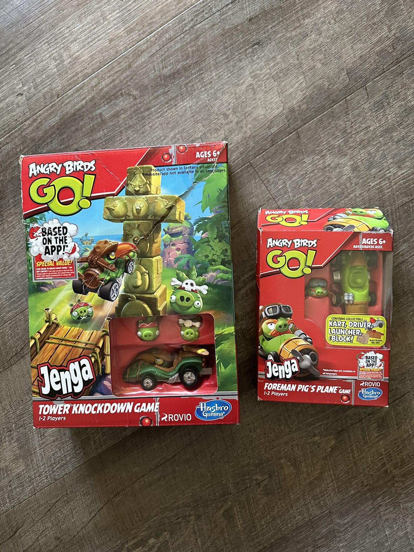 Angry Birds GO Jenga Tower Knockdown game, and Foreman Pigs Plane Game