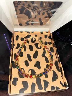 14k gold plated tennis necklace