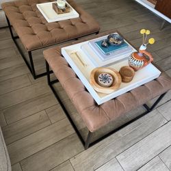 Leather Ottomans Coffee Tables