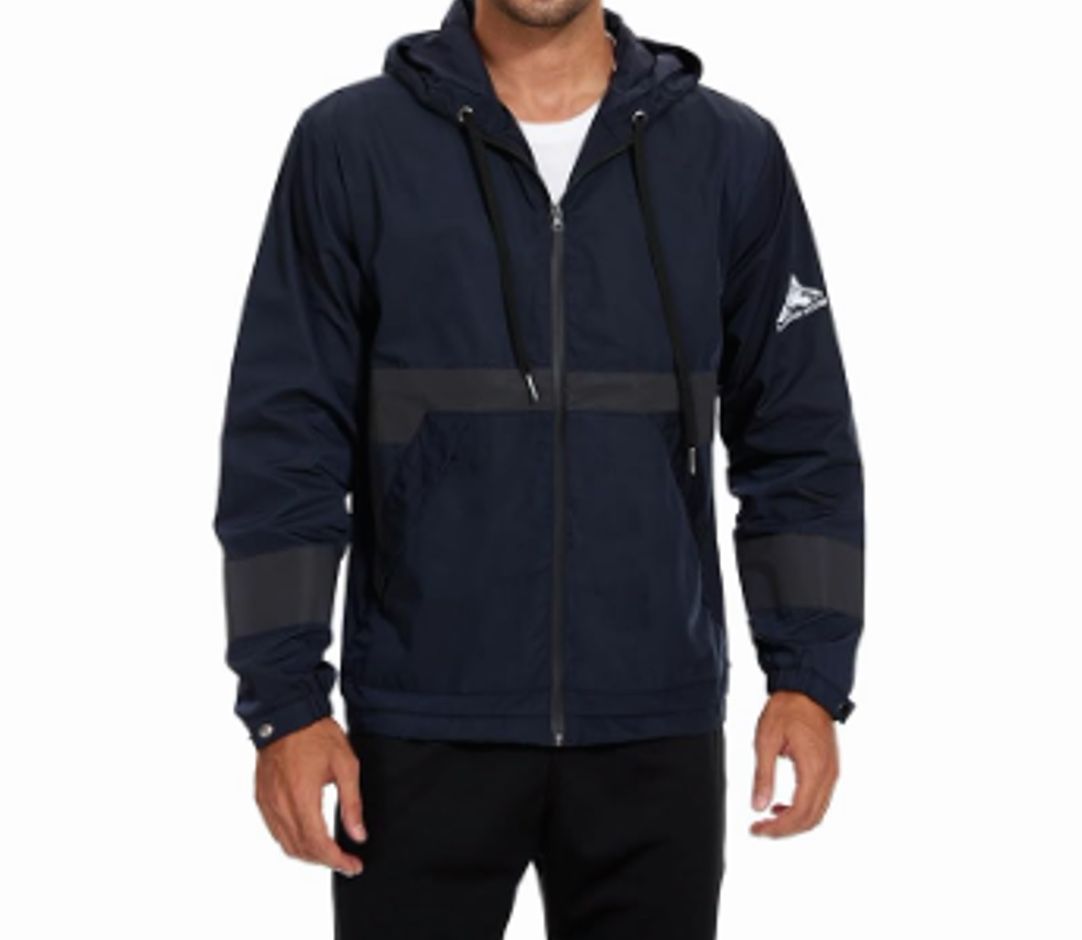 Conurbation Men's Cycling Running Rain Jacket Lightweight Waterproof Biking Hiking Windbreaker Raincoat with Hood