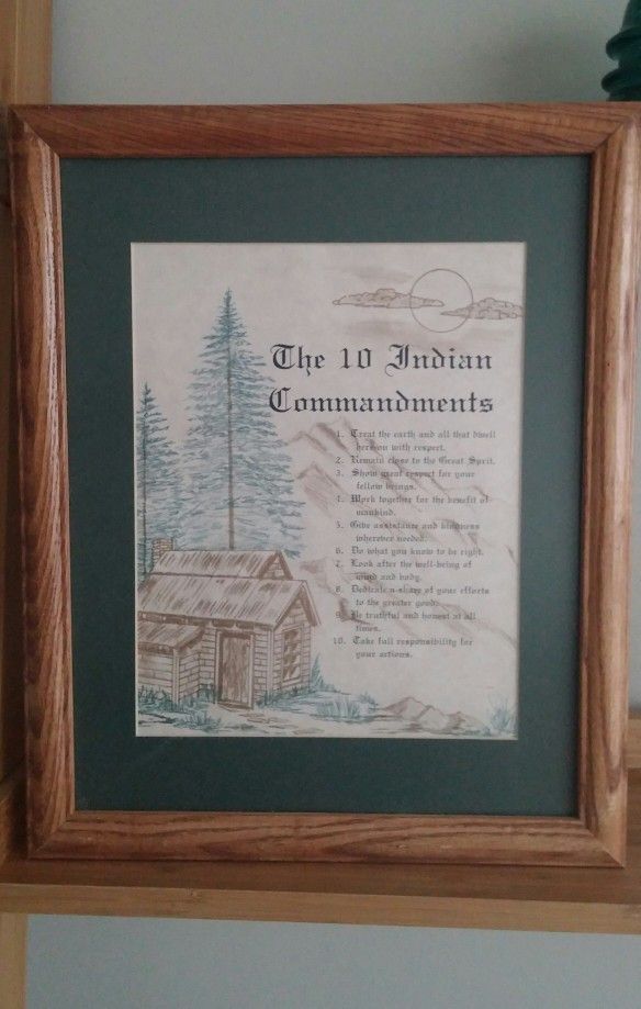 The 10 Indian Commandments/Framed