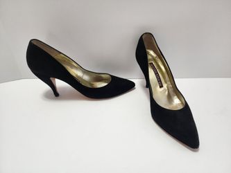 Vintage Italian Walter Steiger Suede Pointed Toe Stiletto Pumps 7.5 AA