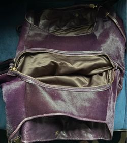 COACH Purple cow fur Leather pocket book