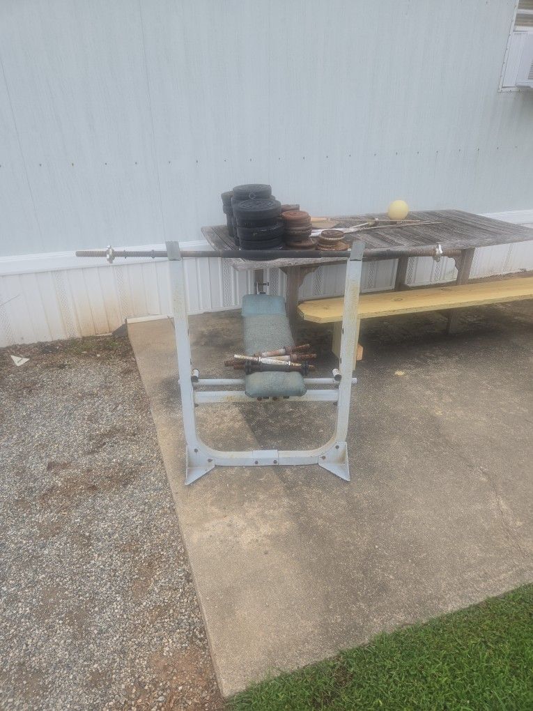 Weights bar bench