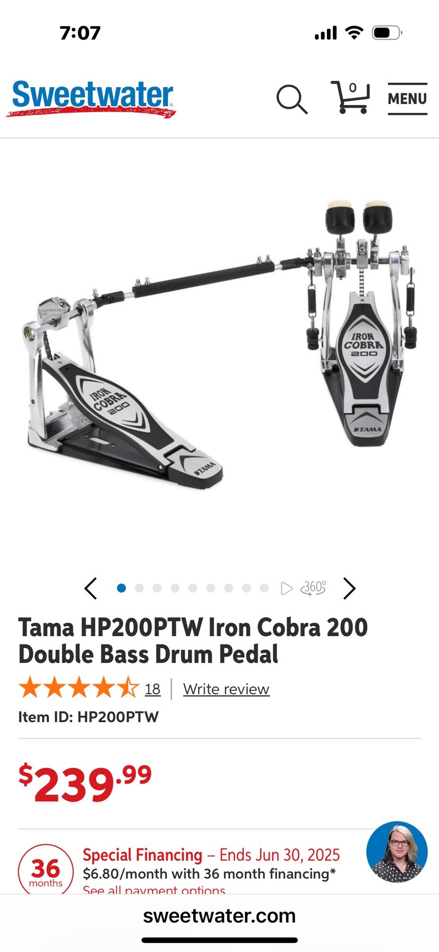 Iron Cobra 200 double bass pedal