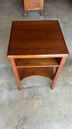 Wood Side Table with Lower Shelf