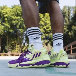 Basketball Shoes Adidas Dame 8’s Yellow Tint/ Glory Purple
