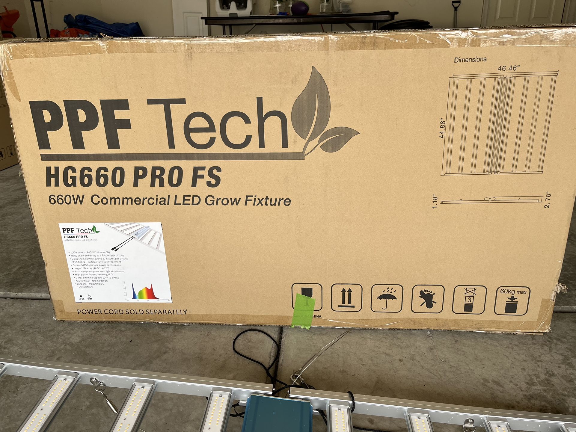 2 PPF Tech HG660 Pro & 1 Agro LED Sun 48 Grow Lights