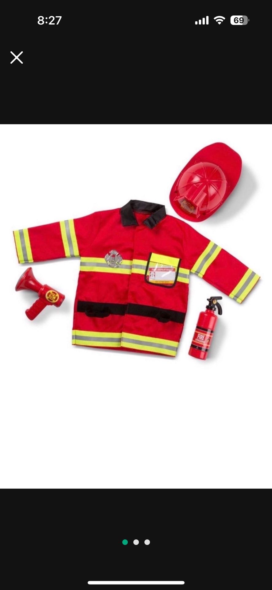 Halloween Costume, Size 3-6 Years Old