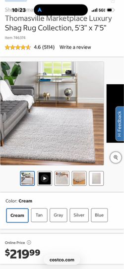 Cream Shag Area Rug