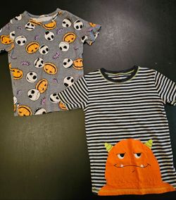 Kids Halloween Pajama Tops Bundle - Size 8 & 10 (Disney/Carter's)