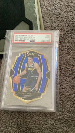 2018-19 Panini Select Michael Porter Jr. Die-Cut Blue Prizm /249 Rookie RC PSA card 92018 mint #9