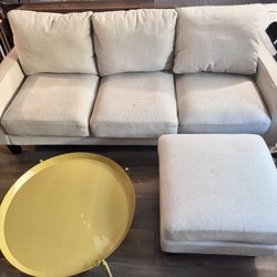 Small Beige White Couch With Storage 