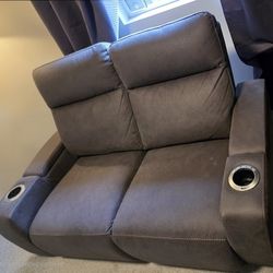 Reclining Loveseat-Power, Lights, Storage, And Cup Holders