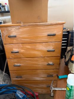 Tan 5 Drawer dresser