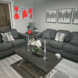 Gray Couch And Love Seat