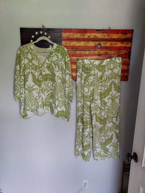Rachel Zoe 2 Piece Linen Set Size XL