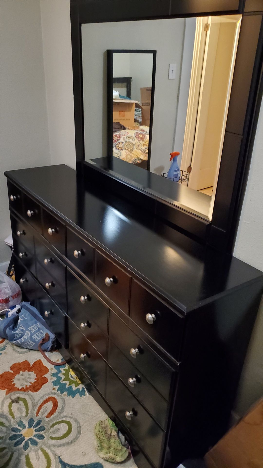 large new dresser with vanity mirror