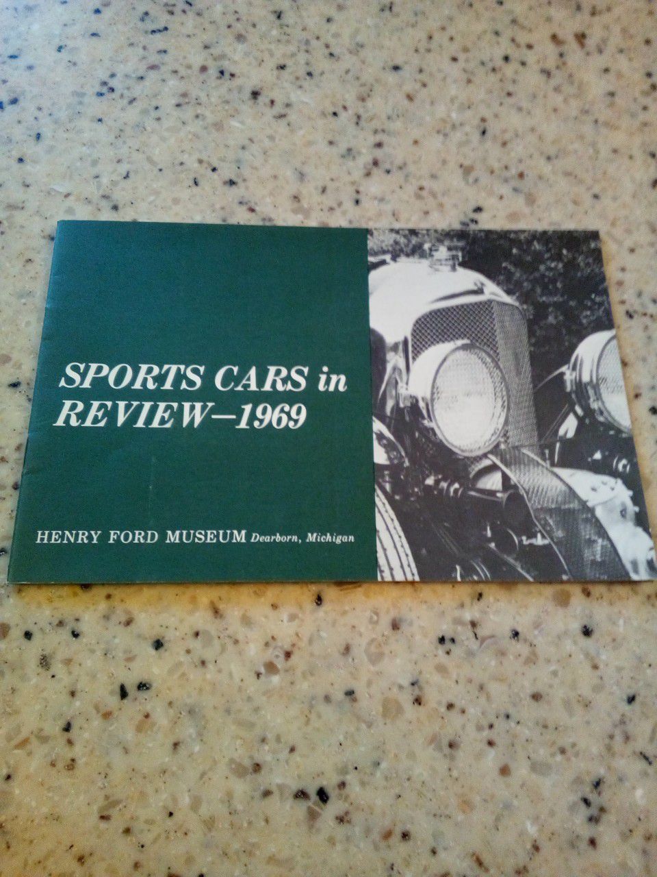 Vintage sports cars in review-1969 brochure/ Henry ford museum Dearborn, Michigan/ theater activities guide
