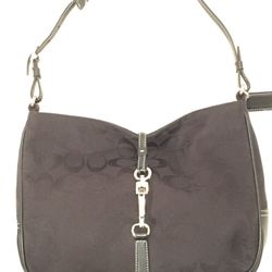 COACH: BLACK on BLACK SIGNATURE MONOGRAM PRINT PURSE