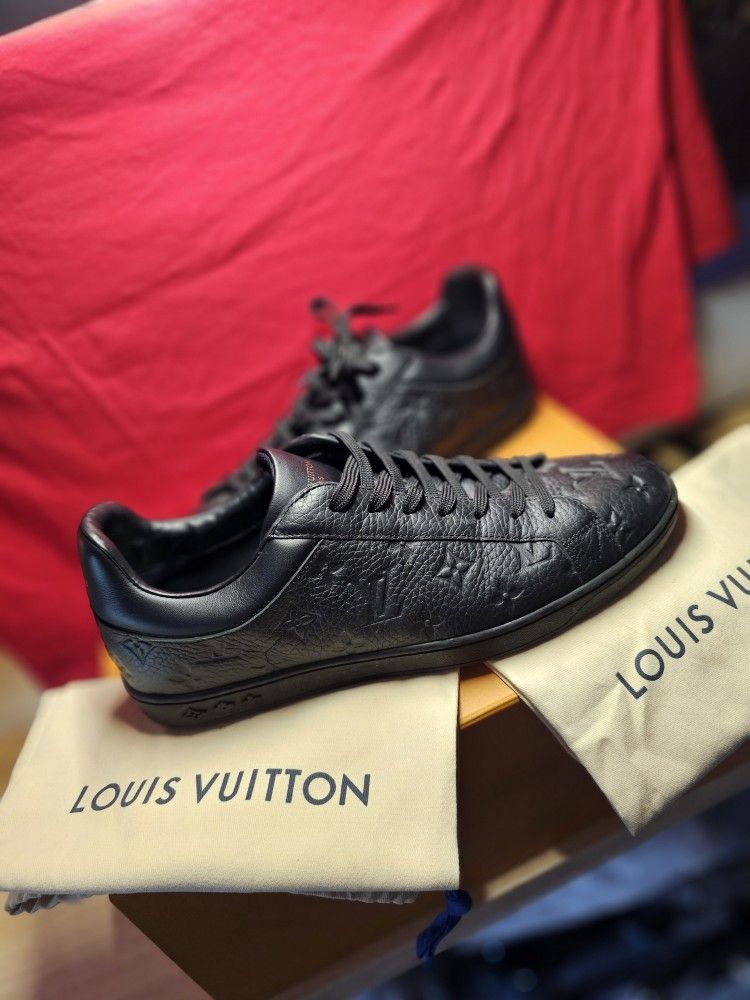Louis Vuitton Black Monogram Embossed Leather Sneakers