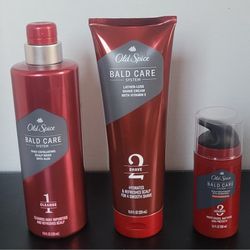 Old Spice Bald Care System Complete Set Cleanse Shave And Nourish 