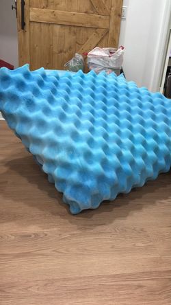 Blue Egg Crate Foam Mattress Topper