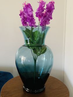Large Blue Glass Vase