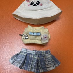 LABUBU Skirt Outfit with Matching Hat