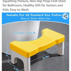 Toilet Stool Poop Stool for Adults and Children, 7" Portable Plastic Toilet Stool for Squatting Posture