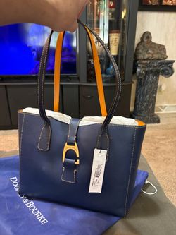 Dooney & Bourke Navy Leather Tote Bag