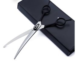 8.0 inch Pet Grooming Scissors, Professional Stainless Steel Double Tail Dog Grooming Scissors, Downward Curved Scissors for Pet Grooming