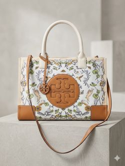 Tory Burch Ella Floral Canvas Tote Bag