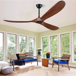 60 inch Ceiling Fan Without Light with Remote Control and Quiet DC Motor, Outdoor And Indoor 