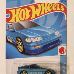 HOT WHEELS . J-IMPORTS . 1988 HONDA CR-X. (SATIN BLUE VARIATION)