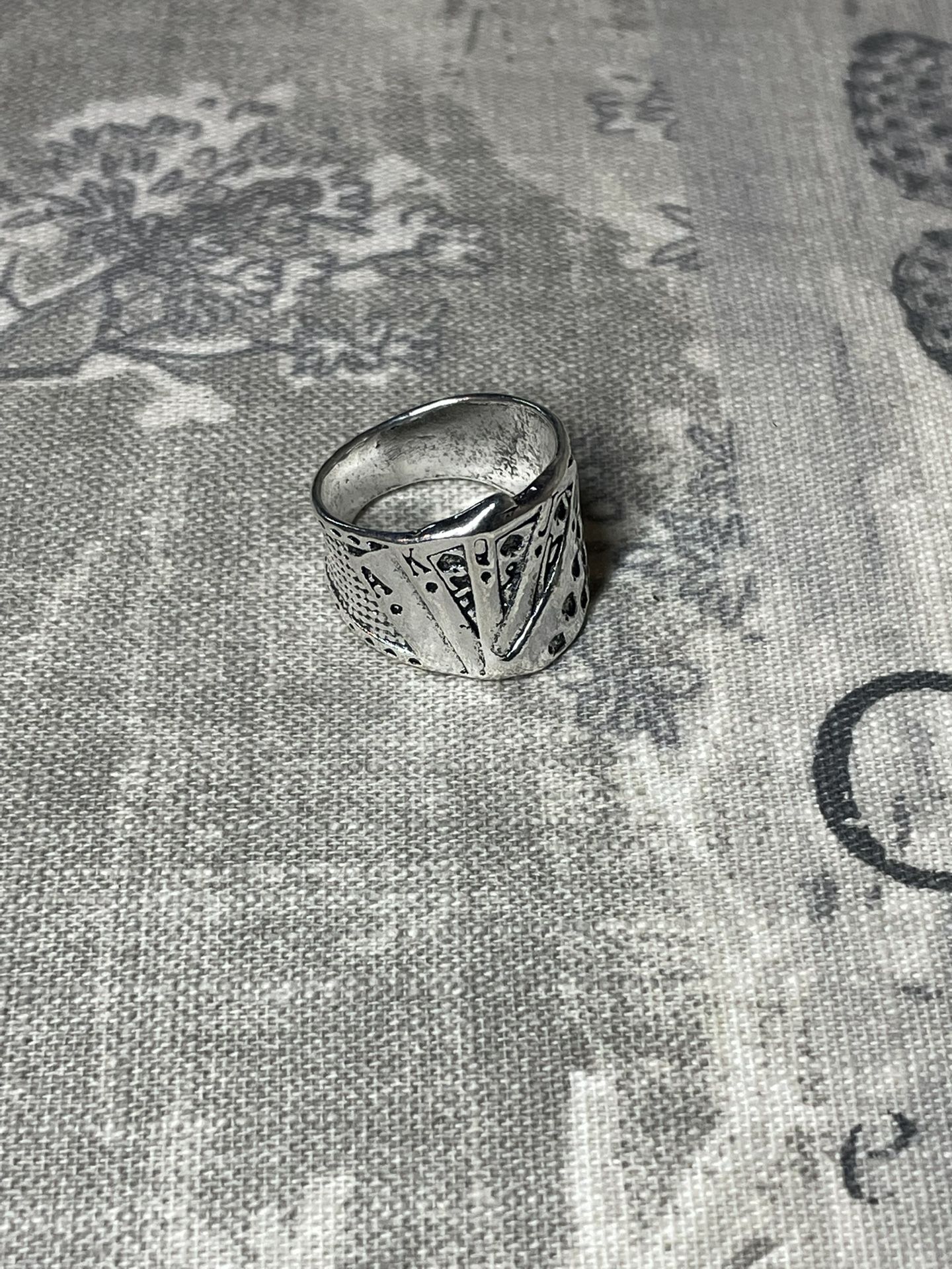 Silver Playing Cards  Ring 