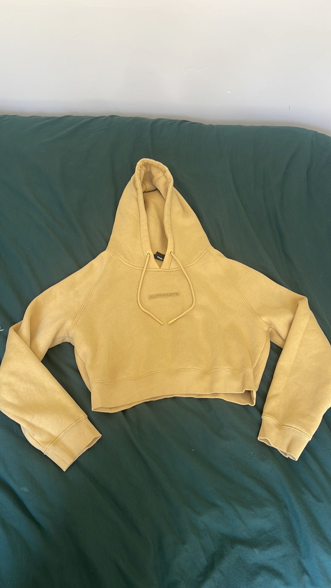 Alphalete Yellow Cropped Hoodie