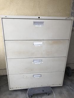 Hon 4 Drawer Metal File Cabinet H-53” W-42” D-19”